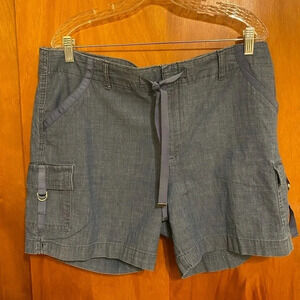 Lee  Regular Fit Women’s Blue Denim Look Cargo Shorts, Size 14 Medium